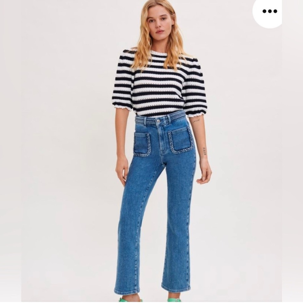 Maje NWT Women’s maje Jeans with Braided
Trim size 42